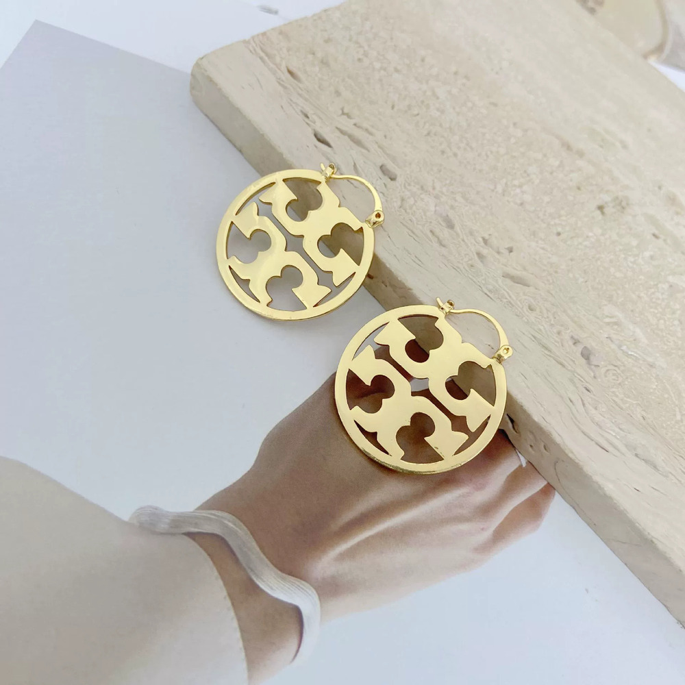 Tory Burch Round Letter Earrings